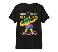 Want To See My Six Pack Funny Blocks Bricks Master Builder Maglietta Premium