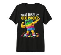Want To See My Six Pack Funny Blocks Bricks Master Builder Maglietta Premium