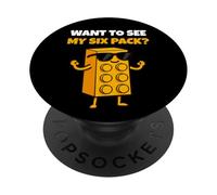 Want To See My Six Pack Funny Bricks Lover Master Builder PopSockets PopGrip Adesivo