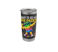 Want To See My Six Pack Funny Kids Boys Master Builder Bicchiere termico in acciaio inox doppia parete