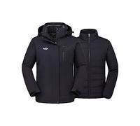 Wantdo Giacca da Sci 3 in 1 Donna Impermeabile Cappotto Invernale Nero XL