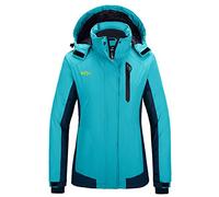 Wantdo Giacca da Snowboard Running Giacca da Sci Impermeabile Parka con Cappuccio Antivento Abbigliamento da Sci Taglia Forti Donna Azzurro Chiaro S