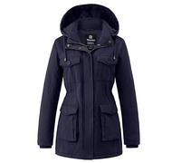 Wantdo Giubbotto Spesso Antivento Coat Hood Warm Windproof Overcoat Work Winter Parka Pesante Imbottita Donna Blu Scuro S
