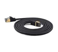 wantecWire 7203 Extra Sottile Cavo Patch Rete con Connettore RJ45, Cavi Top qualità Nero