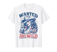 Wanted And Wild Cowgirl Smoking Maglietta