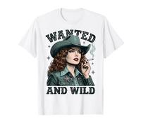 Wanted And Wild Cowgirl Smoking Maglietta