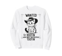 Wanted for Rootin Most Definitely Tootin Cowboy Cat Farting Felpa