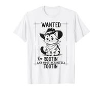Wanted for Rootin Most Definitely Tootin Cowboy Cat Farting Maglietta