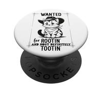 Wanted for Rootin Most Definitely Tootin Cowboy Cat Farting PopSockets PopGrip Adesivo