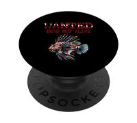 Wanted Lionfish Dead Not Alive - Divertente Immersione subacquea PopSockets PopGrip Adesivo
