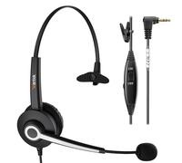 Wantek Cuffie 2,5 mm, Cuffie Telefono Fisso Cordless Dect con Microfono a Cancellazione del Rumore, Auricolare Ufficio per Gigaset C530A Panasonic Cisco SPA Grandstream Polycom Yealink W52P