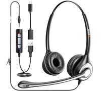 Wantek Cuffie con Microfono, 3.5mm/USB/Type-C Cuffie con Microfono di cancellazione del rumore per Computer Portatili Tablet Smartphone Conferenze Online, Nero, Binaurali
