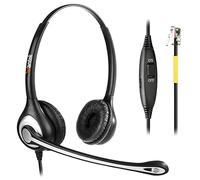 Wantek Cuffie per telefono RJ9 compatibili con Yealink T19P, T21P, T23G, T41S, T42S, T46S, Avaya 1608, 9608, 9611G, Grandstream GXP1620, 1630, Snom, Panasonic