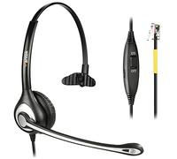 Wantek Cuffie telefoniche con microfono a cancellazione del rumore, Mono RJ9 Cuffie per telefono da ufficio compatibili con Yealink T21P T23G T41S T46S T48S Avaya 1608 9608 9611G GXP1620 2130 Snom