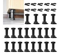 WANTOUTH Set di 20 piedini regolabili in altezza 100-120 mm, colore: Nero
