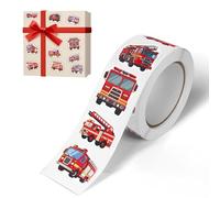 WANTUSHUI 500 adesivi autoadesivi a forma di camion dei pompieri, impermeabili, decorativi, per auto, carta da regalo, vigili del fuoco, per bagagli, skateboard, laptop