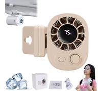 Wanupe Ventilatore a clip per auto con display a LED, rotazione a 360° con 100 velocità regolabili, ricaricabile USB-C, 1800 mAh, ventilatore a clip per auto o uso esterno (albicocca)