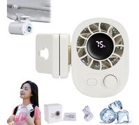 Wanupe Ventilatore a clip per auto con display a LED, rotazione a 360° con 100 velocità regolabili, ricaricabile USB-C, 1800 mAh, ventilatore a clip per auto o uso esterno (bianco)