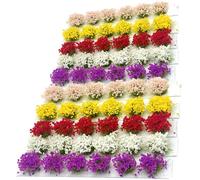 Wanwanzi 60 ciuffi di fiori colorati - Grappoli di fiori in miniatura fai da te - Gruppi di vegetazione realistici per paesaggi di treni, basi per modelli, diorami e layout militari