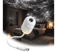 WANWEN 2-in-1 Galaxy Projector Night Light, Portable Galaxy Starry Sky Projector Lamp Night Light with HD Films, USB LED Adjustable Brightness Starry Sky, for Car and Bedroom Decoration (12-image)