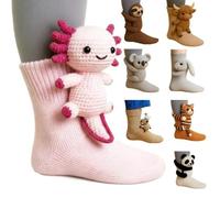 WANWEN 3D Knit Animal Socks, Cute Plush Funny Animal Hug Socks, Hand Crocheted Soft Warm Comfortable Breathable Long Stockings, Novelty Christmas Gifts, Antislip (I)