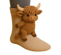 WANWEN 3D Knit Animal Socks, Cute Plush Funny Animal Hug Socks, Hand Crocheted Soft Warm Comfortable Breathable Long Stockings, Novelty Christmas Gifts, Antislip (C)