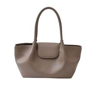 WANWEN Borsa Tote Donna - Borsa per Ufficio e Pendolarismo in Pelle PU, Bandoulière Minimaliste et Légère, Fermeture Magnétique, Idéal pour les Trajets Quotidiens (Kaki)
