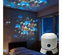 WANWEN Dynamic Rotating LED Projector Light, 360° Rotating Ocean Night Light, Rechargeable LED Projector, Colorful Rotating Projection Light, for Bedroom, Living Room, Bathroom
