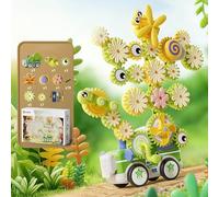 WANWEN Giocattoli a Ingranaggi per Bambini di 4 5 6 Anni, Giocattolo Educativo STEM, Elementi Floreali, Molteplici Metodi di Assemblaggio, Che Stimolano Le Competenze Pratiche e la creatività (38PCS)