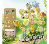 WANWEN Giocattoli a Ingranaggi per Bambini di 4 5 6 Anni, Giocattolo Educativo STEM, Elementi Floreali, Molteplici Metodi di Assemblaggio, Che Stimolano Le Competenze Pratiche e la creatività (46PCS)