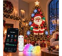 WANWEN Luci per Albero di Natale a Cascata con Animazione (1.8m-400led) | Luci Animate per Albero di Natale, Luci LED Intelligenti Natalizie, App&Telecomando, Sincronizzazione Musicale, DIY e Timer