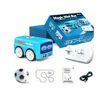 WANWEN Magic Mini Rc Bus, Bus Télécommandé, Mini Auto Interattiva Sensibile, Segue le Linee, 5 Divertenti Modalità Interattive, Auto Giocattolo Educativa STEAM Adatta a Bambini Dai 4 ai 6 Anni (Blu)