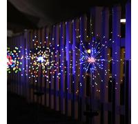 WANWEN Outdoor Solar Fireworks Lights, Christmas Firework Centerpiece Table Lights, Solar Powered, Waterproof, 150 LED Fairy Lights for Party, Home Decor (color)