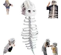 WANWEN Spinosaurus Plush Dino Outfit, Dinosaur Skeleton Plush Costume, Halloween Fun 3d Realistic Dinosaur Costume Toy, Spinosaurus Costume for Parties (75cm)