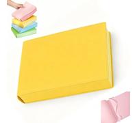 WANWEN Thickened Color Brick Notebook, A5 720 Hardcover Journal with PU Leather Cover, Bleedproof Thick Journal with Ribbon Bookmark, Diary Planner, Solid Color Notebook for Notes, Lists (Yellow)