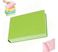 WANWEN Thickened Color Brick Notebook, A5 720 Hardcover Journal with PU Leather Cover, Bleedproof Thick Journal with Ribbon Bookmark, Diary Planner, Solid Color Notebook for Notes, Lists (Green)