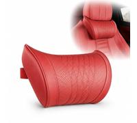 WANWEN Universal Memory Foam Car Headrest Neck Pillow, Ergonomic Support Auto Neck Cushion for Long Road Trips, Car Neck Pillow Luxurious, Headrest Support Pillow (Red)