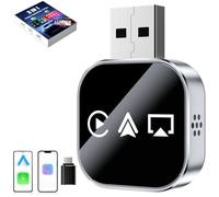 WANWEN Wireless CarPlay Mirror Link Adapter, Upgrade 3 in 1 Auto Adapter, AirPlay/Android Auto/CarPlay, 2.4/5GHz WiFi and Bluetooth 5.0, Plug and Play, Fast Stable Connection (For IOS)
