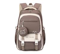 WANWEN Zaino per Ragazze Zaino Bambina Scuola Elementare e Media, Zaino Scuola Elementare Bambina Kawaii, Zaino Scuola Superiore Ragazza Aesthetic per la Scuola, i Viaggi e l'Uso Quotidiano (Khaki)