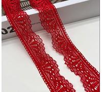 WANYI 10 Yards 3cm Larghezza Pizzo Elasticizzato, Pizzi e Merletti, Passamaneria, Nastro Decorativo, Vintage Ribbon Lace per Artigianato del cucito, Decorazione fai da te(Rosso 1)