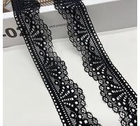 WANYI 10 Yards 3cm Larghezza Pizzo Elasticizzato, Pizzi e Merletti, Passamaneria, Nastro Decorativo, Vintage Ribbon Lace per Artigianato del cucito, Decorazione fai da te(Nero)
