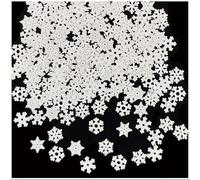WANYI 100PCS Fiocchi di Neve in Legno Mini Decorazioni Natalizie Fiocchi di Neve Coriandoli Ornamento di in Legno per DIY Artigianato, Decorazioni Tavola Natale, decorazione invernale (A)