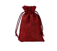 WANYI 3 Pezzi Sacchetti Juta 15x20cm Sacchettini Bomboniere, Sacchi Lino con Coulisse per Gioielli, Confezioni Regalo, Feste di Natale