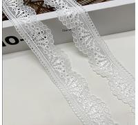 WANYI 5 Yards 3cm Larghezza Pizzo Elasticizzato, Pizzi e Merletti, Passamaneria, Nastro Decorativo, Vintage Ribbon Lace per Artigianato del cucito, Decorazione fai da te(Bianco)