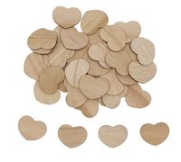 WANYI 60 Pezzi Legno Decorativo, Cuori in Legno, 4.2CM Cuoricini Decorativi, Legno da Decorare, Decorazioni in Legno Cuori per Matrimonio, Artigianato, Decorazione di San Valentino