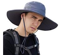WANYI Cappello da Sole Uomo Donna Cappello da Pescatore Anti UV Tesa Larga Bucket Hat Capello Boonie Escursionismo Fisherman Hat Unisex-Adulto Estivo（927 grigio）