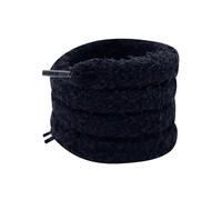 WANYI Lacci Scarpe 2 Paia 1.5CM di Larghezza Fluffy Laces Piatti Spessi Stringhe Scarpe Universali Lacci in Peluche per Sneakers,Scarpe da Corsa, Scarpe Casual (Nero)