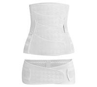 WANYIG Fascia Post Parto Con Stecche 3 in 1 Fascia Post Parto Cintura Donna Fascia Addominale Post Operatoria Postpartum Belly Belt Wrap per Cesareo Naturale (XL, Bianco)