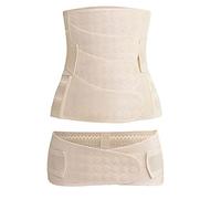 WANYIG Fascia Post Parto con Stecche 3 in 1 Fascia Post Parto Cintura Donna Fascia Addominale Post Operatoria Postpartum Belly Belt Wrap per Cesareo Naturale (XL, Beige)