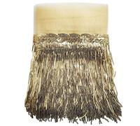 WANYIG Frange di Paillettes 5 Yards Lunghezza 20CM Larghezza, Taglio del Bordo a Frangia, nappa tagliato passamaneria per il fai da te, ornamento, vestito latino, accessorio per cucito (Oro chiaro)